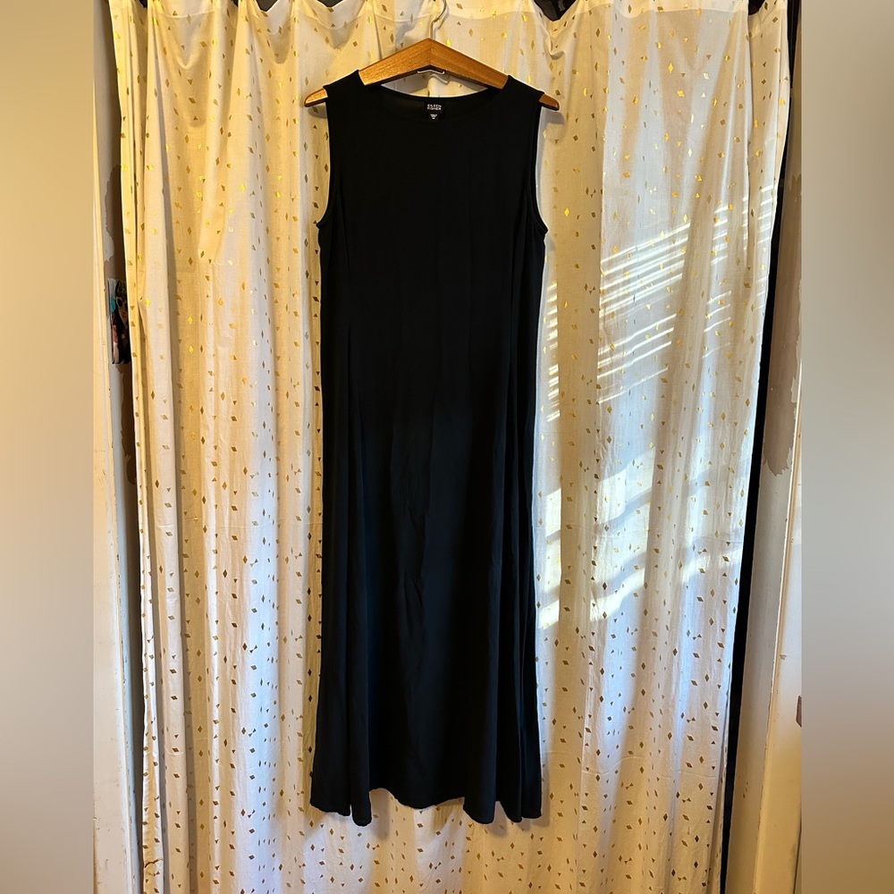 Eileen Fisher Black Silk Maxi Dress